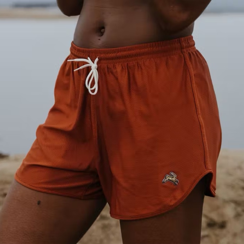 NWOT Tracksmith Van Cortlandt Short in Rust Small